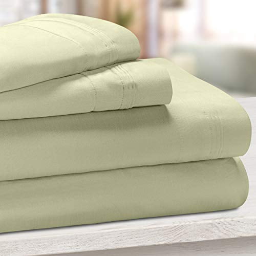 Queen Deep Pocket SUPERIOR Egyptian Cotton 300-Thread-Count Sheet Set Sage Queen Deep Pocket SUPERIOR Egyptian Cotton 300-Thread-Count Sheet Set Sage